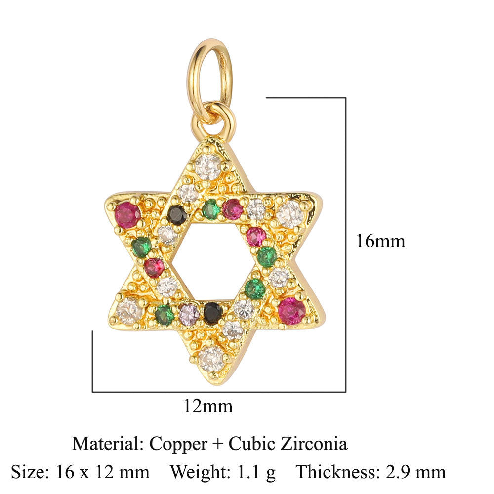 Lightning Cross Love Copper Zircon Pendant