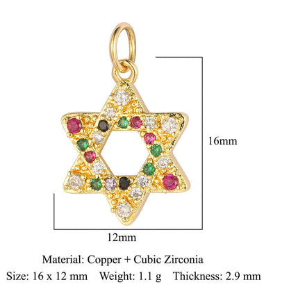 Lightning Cross Love Copper Zircon Pendant