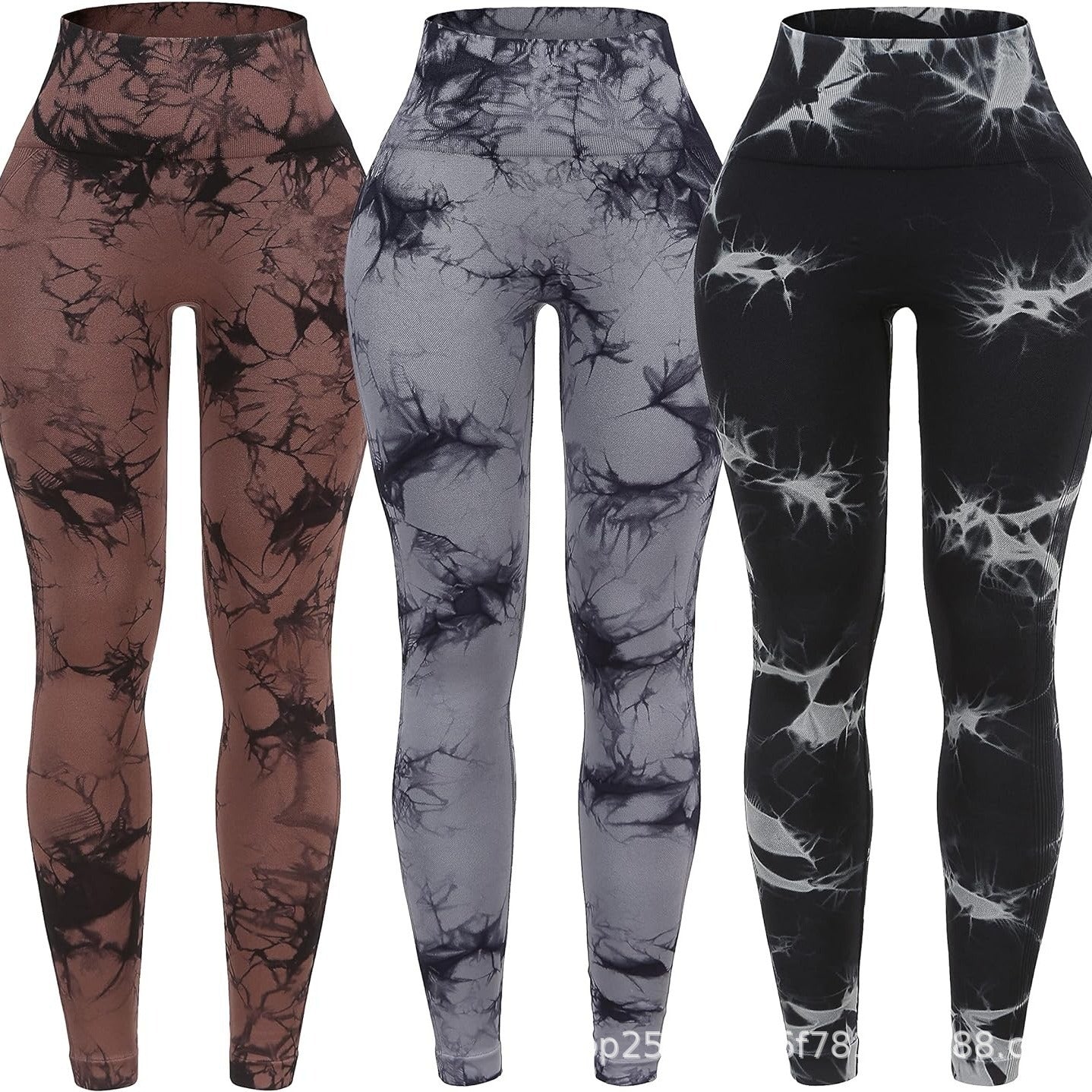 High waist tie-dye buttocks quick-drying nine-point yoga pants