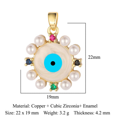 Butterfly Eye Sun Copper Zircon Pendant