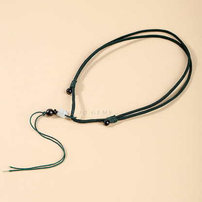 Dark green jadeite necklace rope