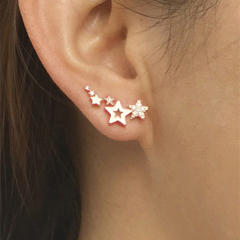 Zircon star stud earrings trend