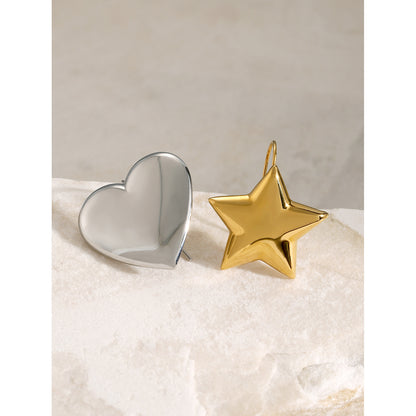 Love five-pointed star earrings and ring