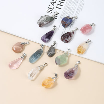 Crystal irregular rough stone pendant