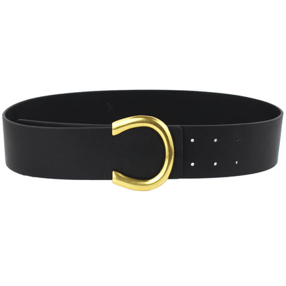 Wide belt women's leather