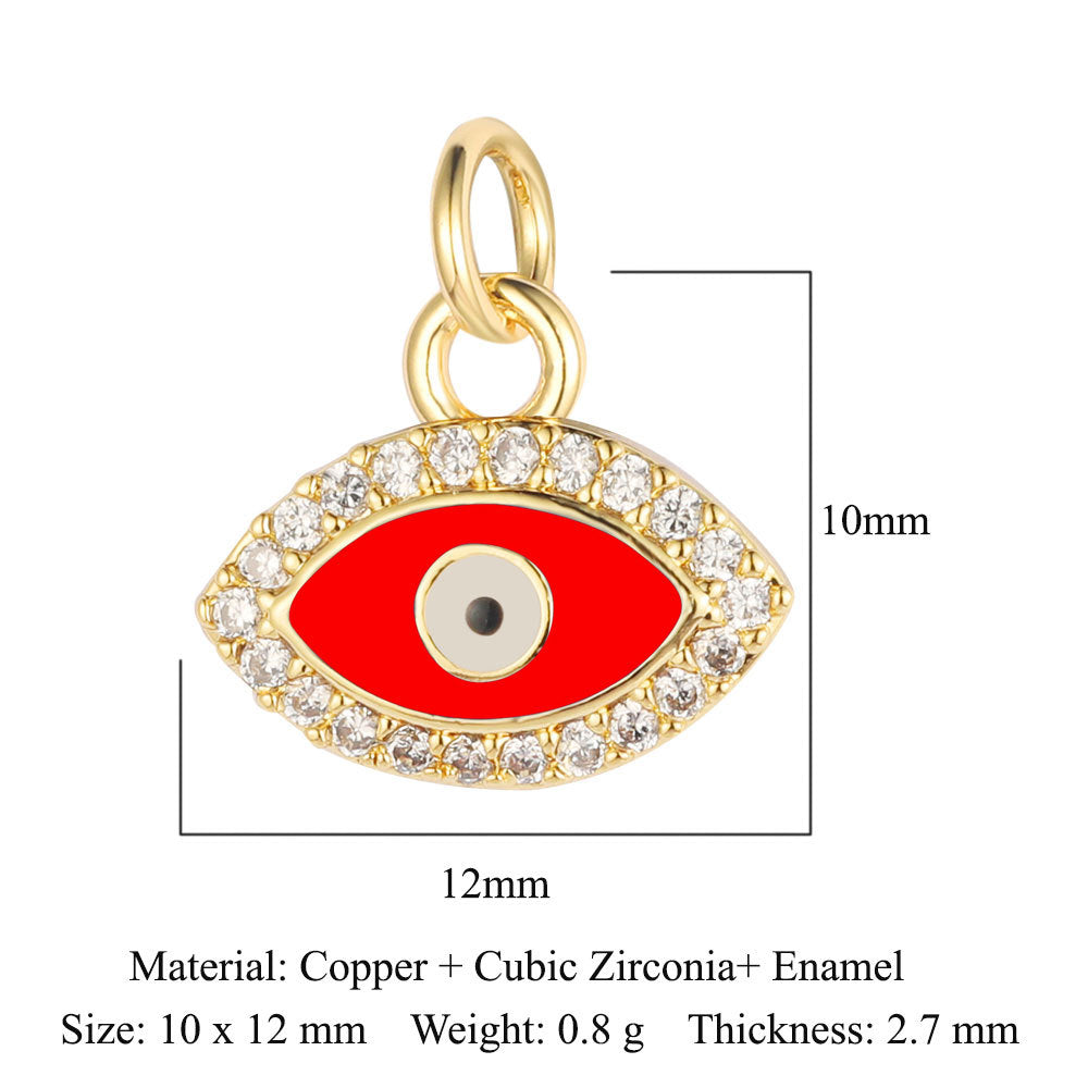 Seven Beads Devil's Eye Copper Zircon Pendant