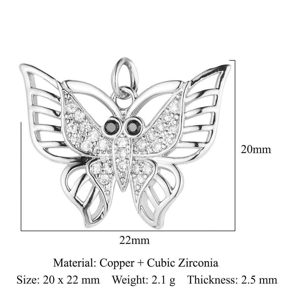 Copper zircon DIY animal necklace bracelet pendant