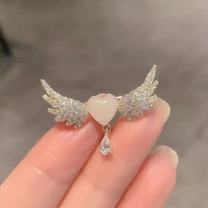 Love Angel Wings Fringed Brooch