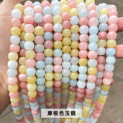 8/10Mm natural green Dongling jade loose beads