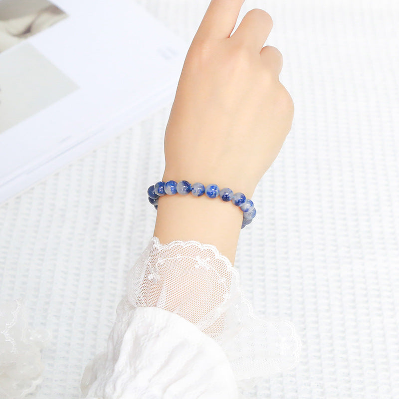 7A natural blue thread stone bracelet.