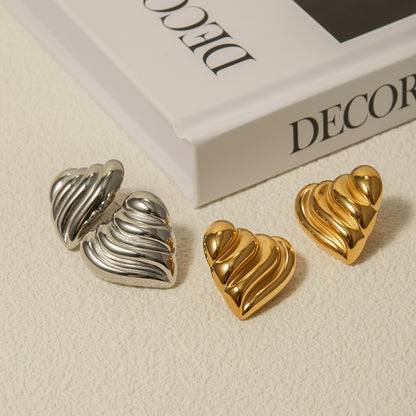 Wave Heart Earrings