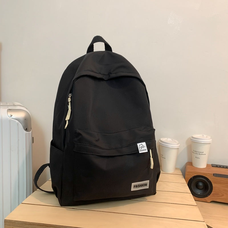 Korean version ins solid color schoolbag backpack