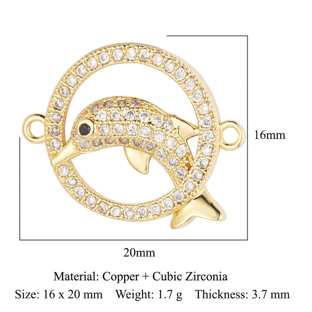 Angel Star Moon Copper Zircon Connection Accessories