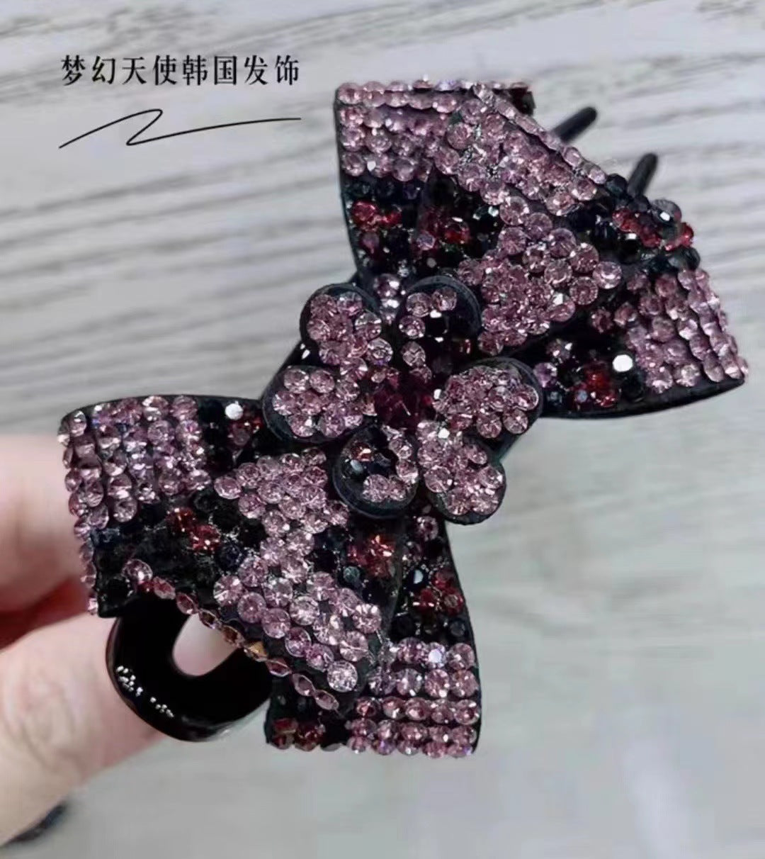 New leopard print butterfly three-tooth grab clip