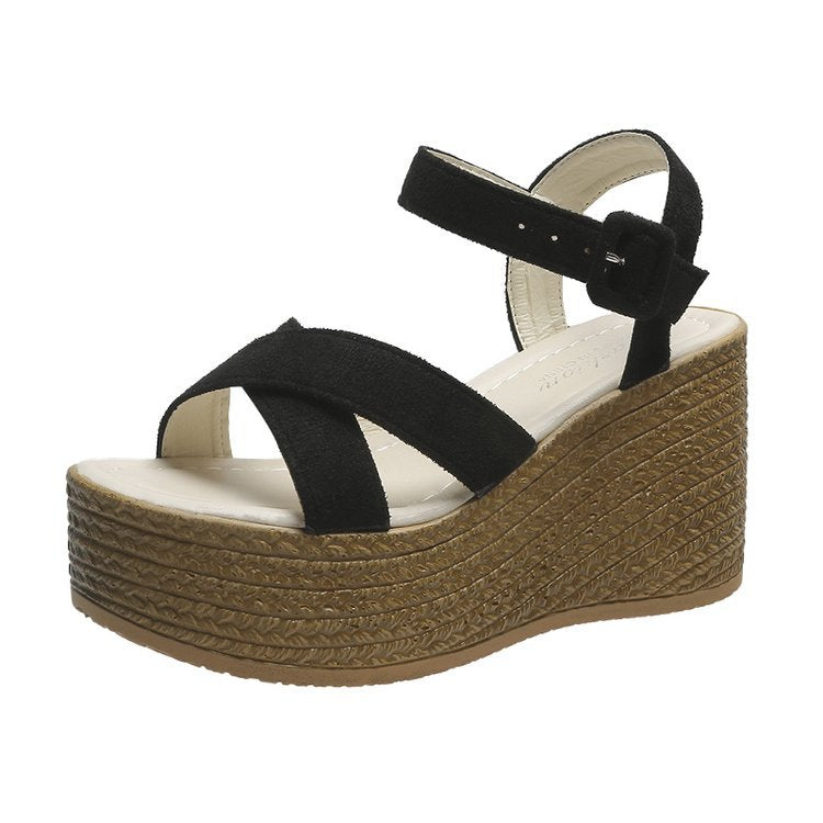 New muffin platform sandals