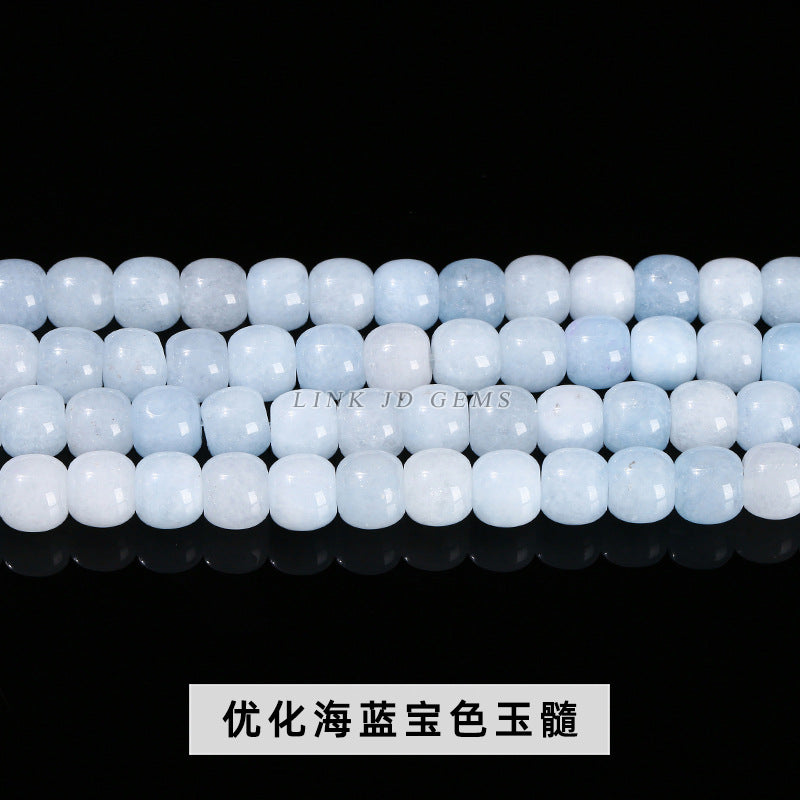 8/10Mm natural green Dongling jade loose beads