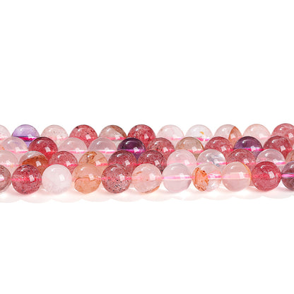 Perlas sueltas de cristal de fresa con mezcla de colores naturales 