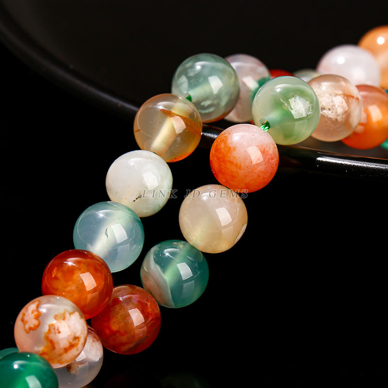 Multi-colored cherry blossom agate loose beads