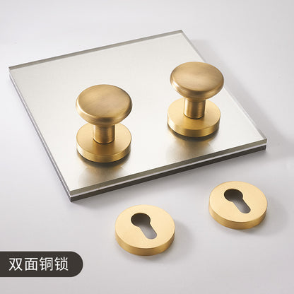 Brass double door handle round