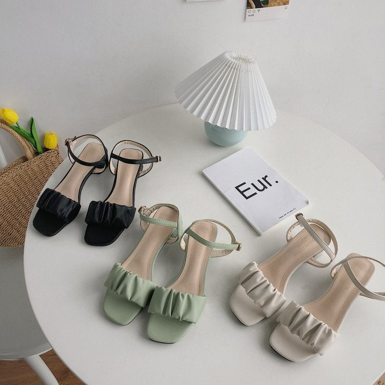 Internet celebrity block heel sandals