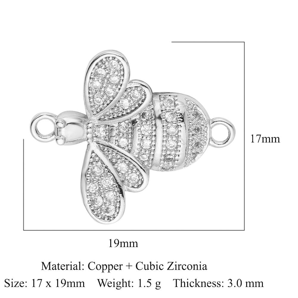 Butterfly Bee Seagull Copper Zircon Connection Accessories