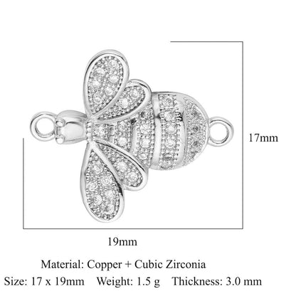 Butterfly Bee Seagull Copper Zircon Connection Accessories