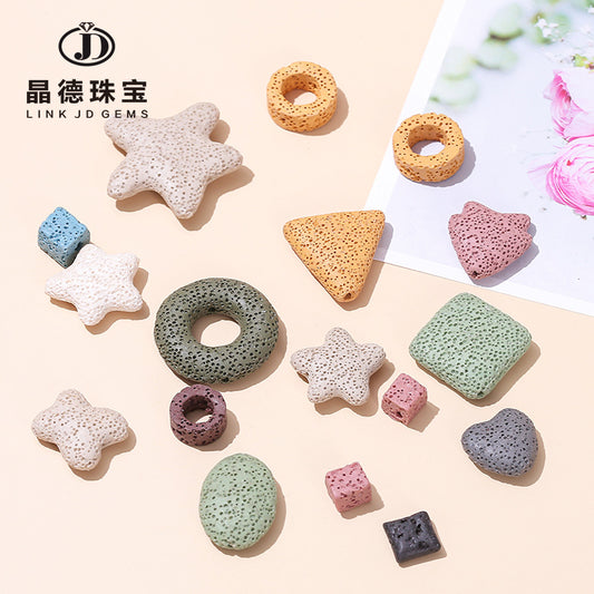 Mixed color multi-color aromatherapy volcanic stone accessories