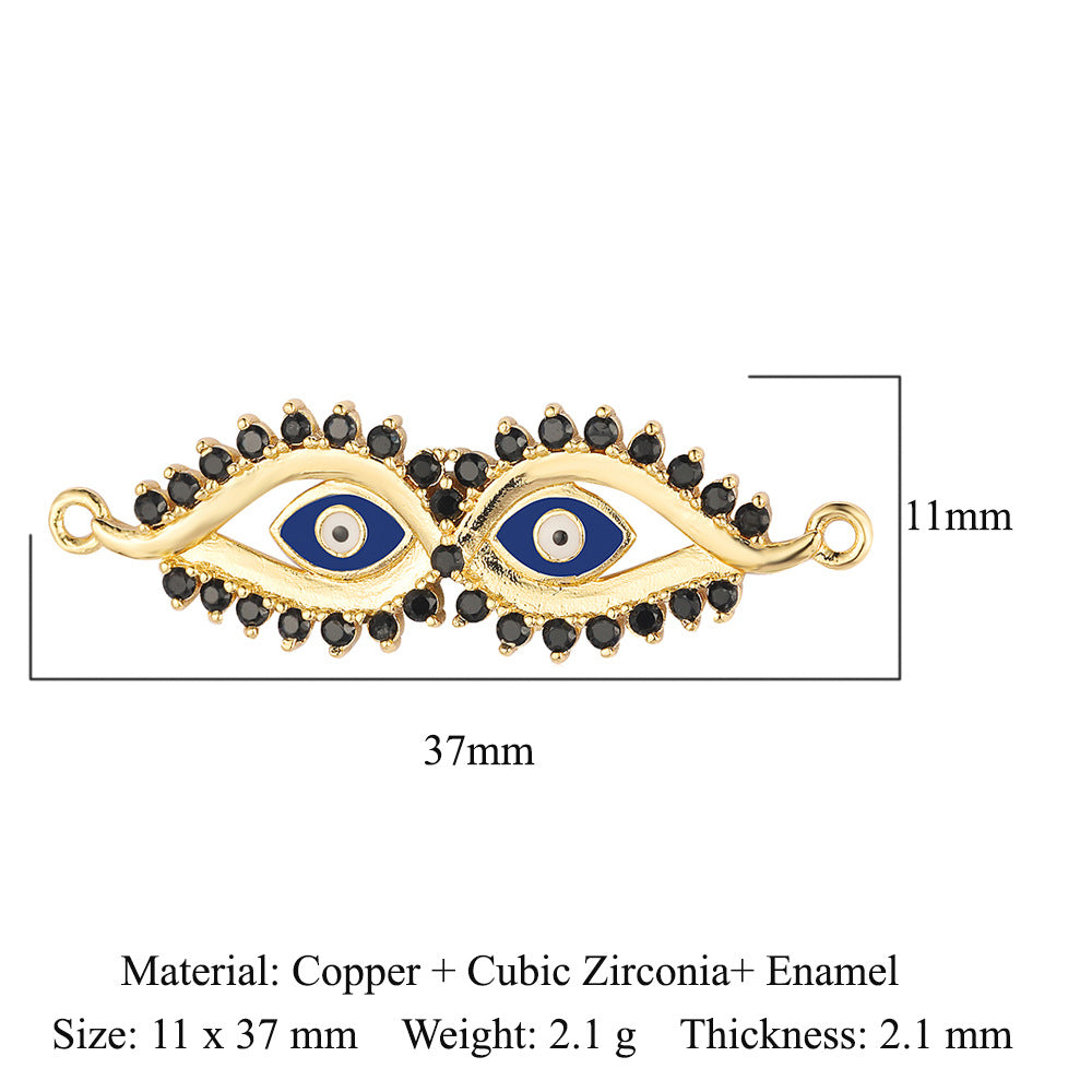 Dripping oil eyes copper zircon pendant eye mask DIY