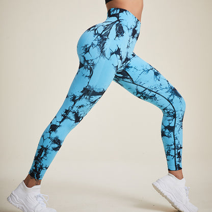 European Tie-Dye Seamless High-Waist Butt-Lifting Yoga Pants