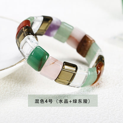 Mixed color crystal jade hand row is simple