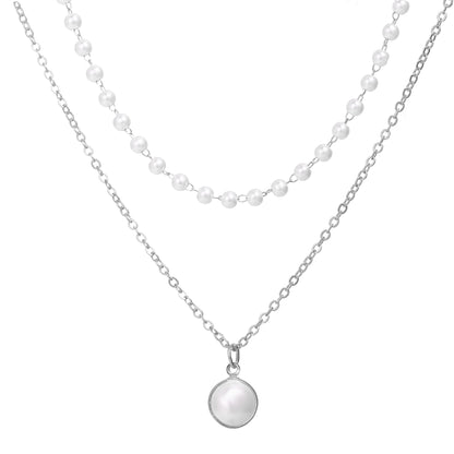 Simple pearl necklace bridal necklace