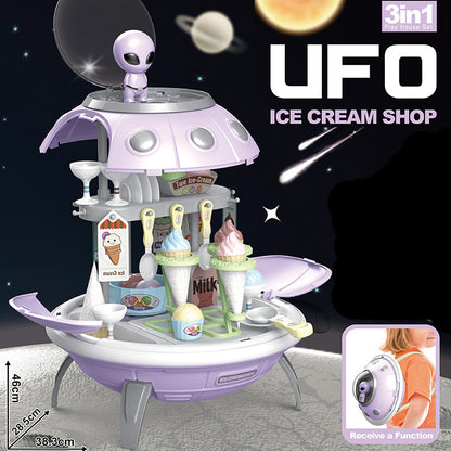 Dress-Up Burger Medical Tools UFO Planet Projection Storage Backpack Pretend Play Toy