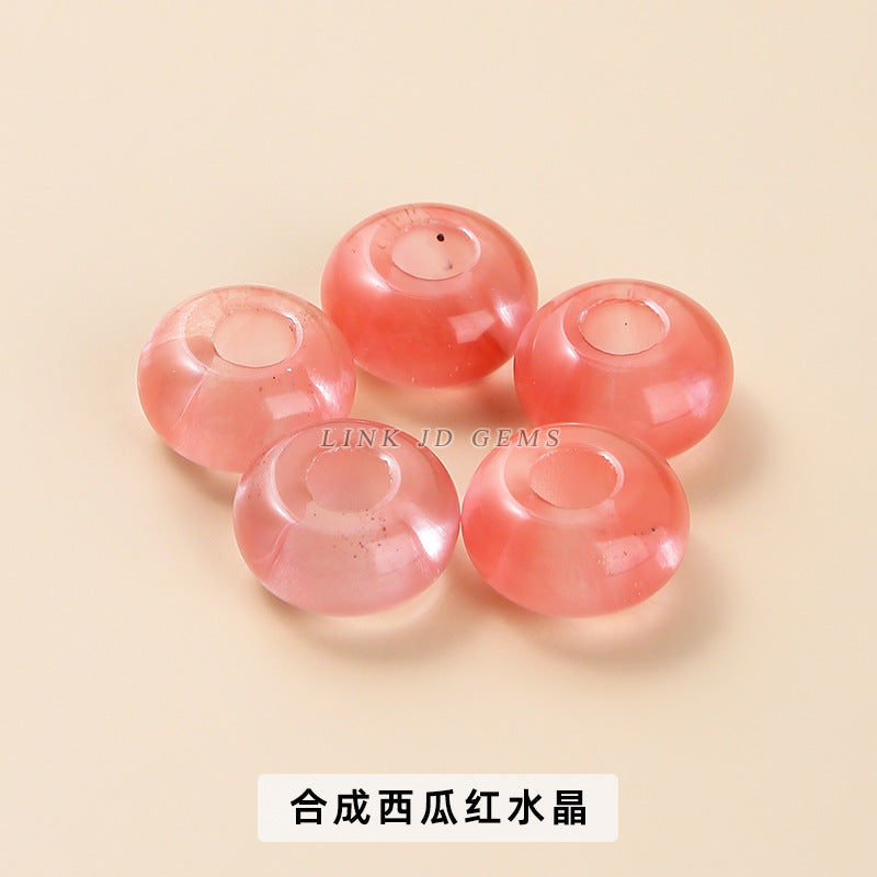 14 * 8m natural jade crystal abacus large hole beads loose beads