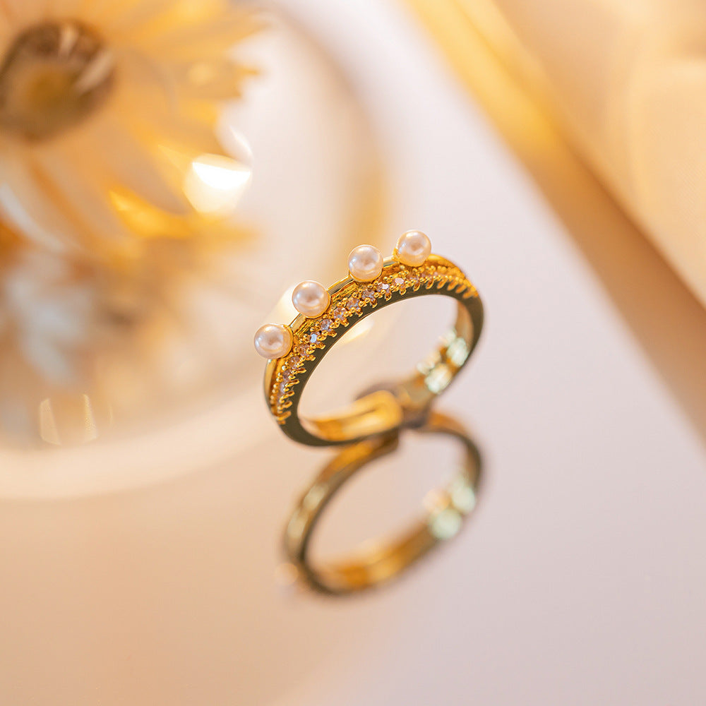 Real gold electroplated zircon ring.