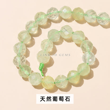 8Mm natural crystal jade cut round beads