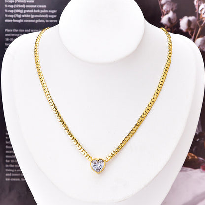 White zircon love necklace bracelet.