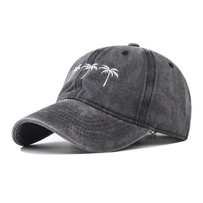 Cotton Washed Retro Coconut Tree Baseball Cap