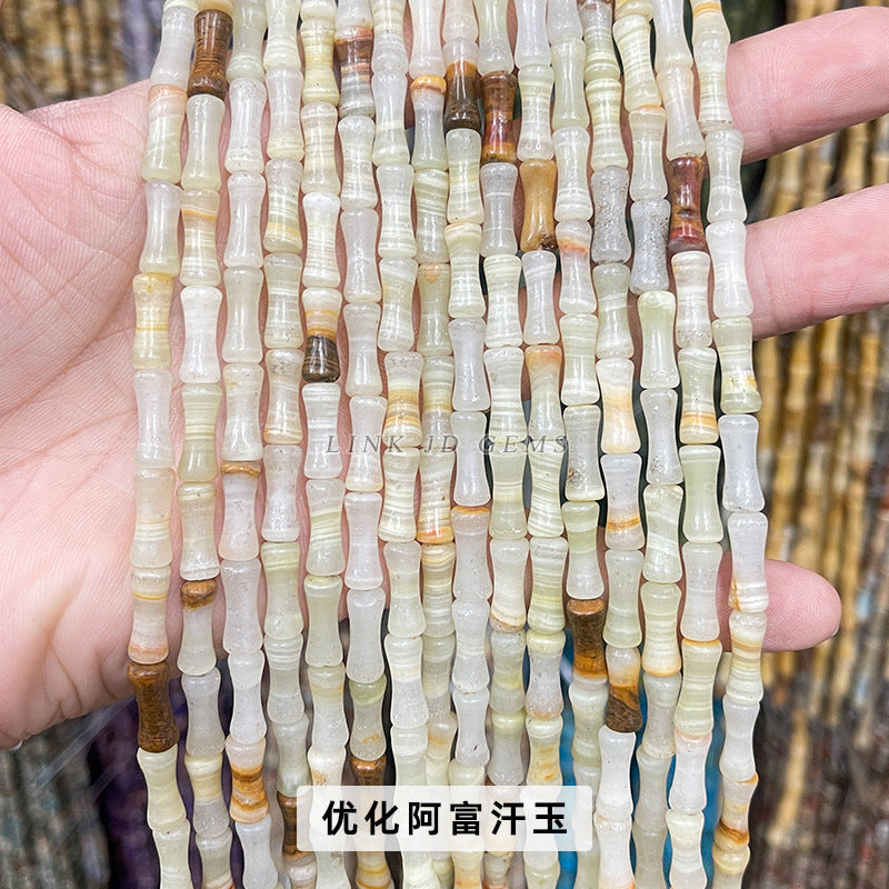 5 * 12Mm natural olivine bamboo beads loose beads