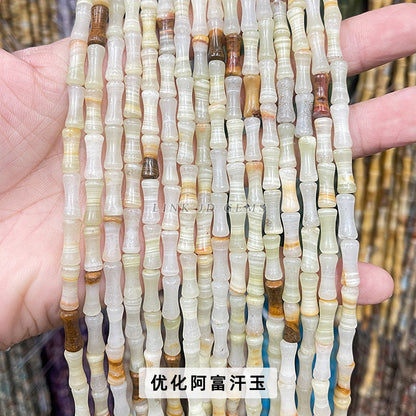 5 * 12Mm natural olivine bamboo beads loose beads