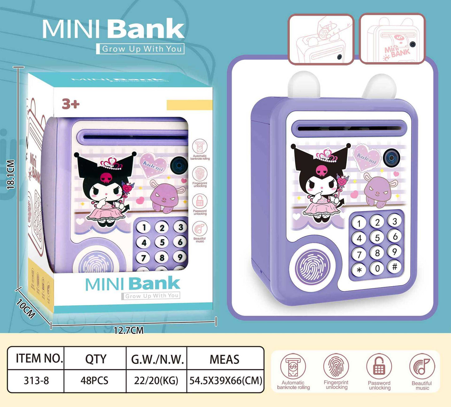 Fingerprint Money Bank, Password Safe for Boys and Girls