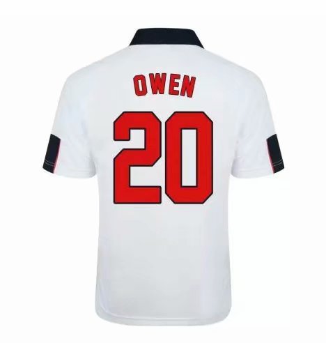 98 World Cup England Home 20 Owen 7 Beckham Gerrard Retro Jersey