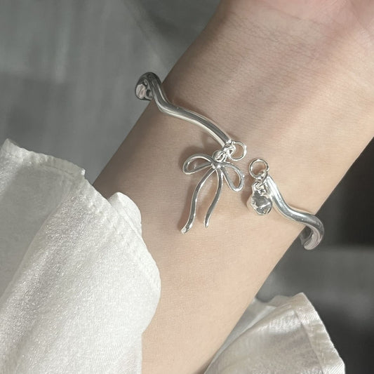 Silver Bow Bell Bracelet