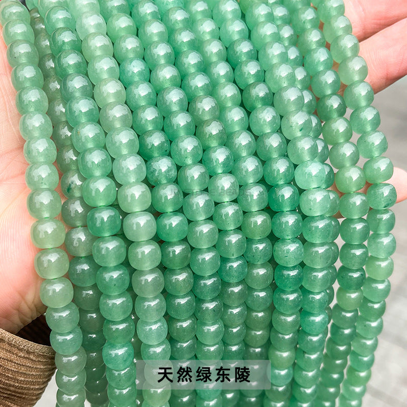 8/10Mm natural green Dongling jade loose beads