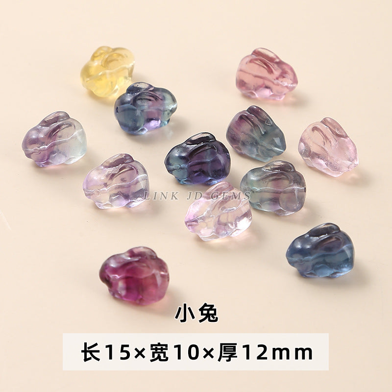 Natural color fluorite small carving