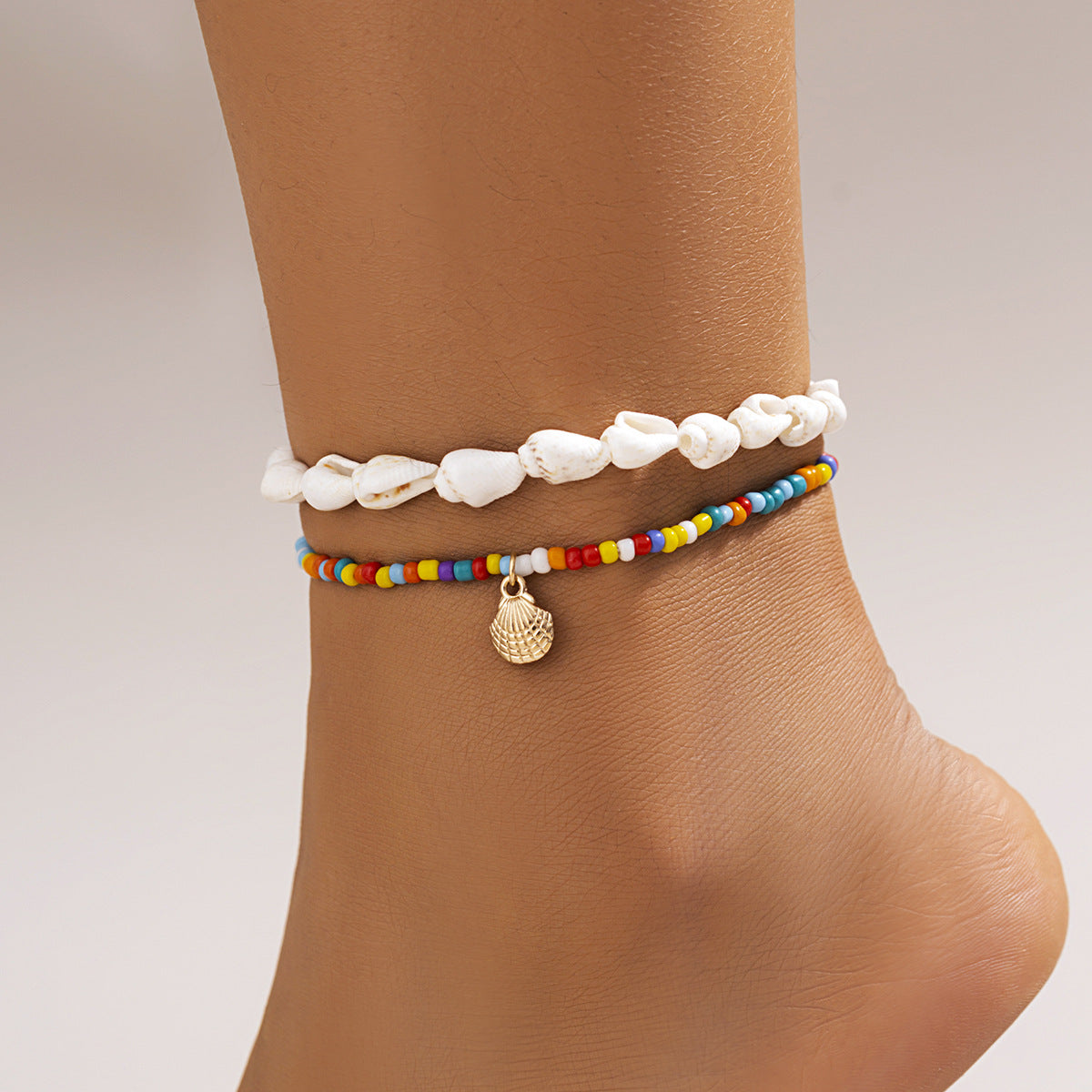 Metal versatile rice bead anklet