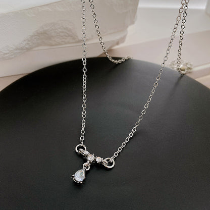 ins zircon water drop necklace