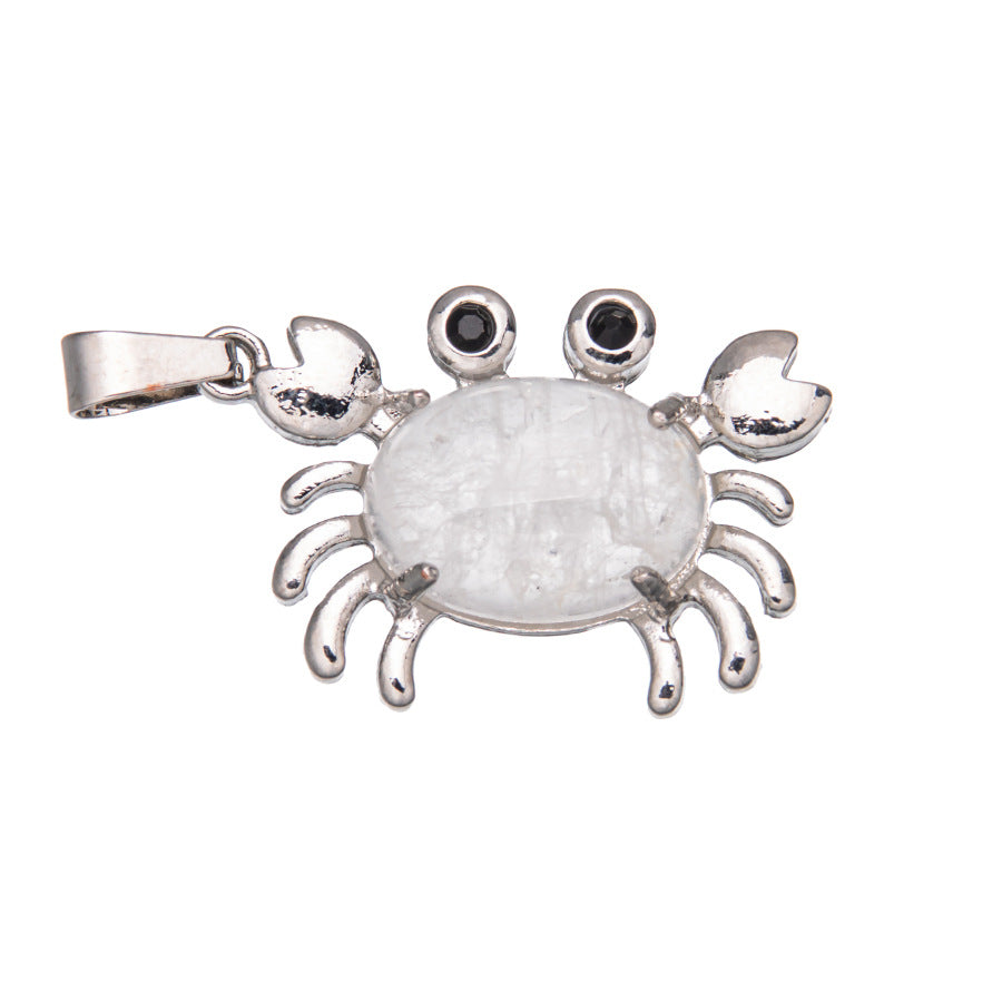 Crab Agate Oval Crystal Pendant