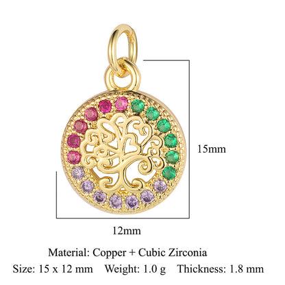 Evil Eye Fatima Palm Copper Zircon Pendant