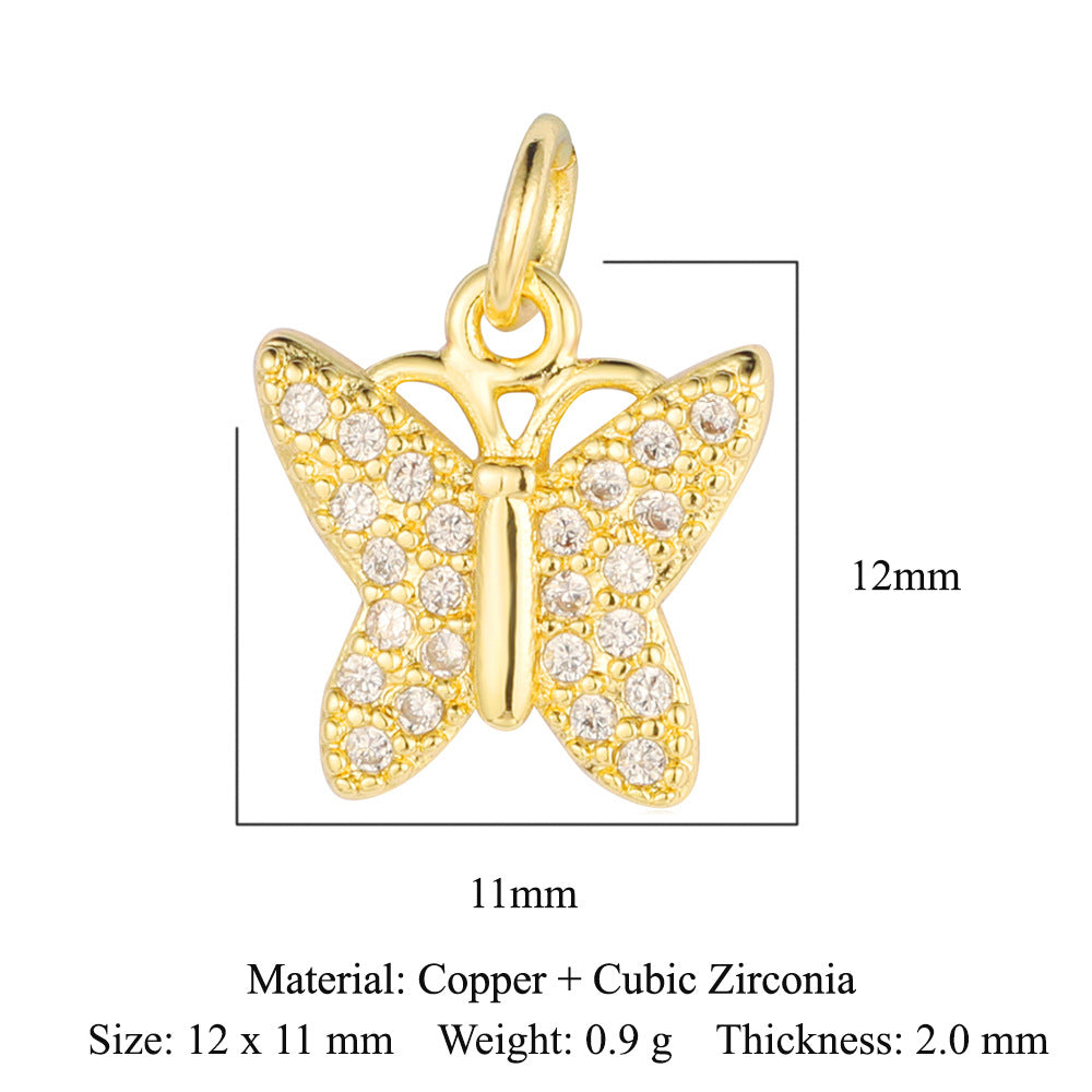 Elephant starfish tropical fish copper zircon pendant