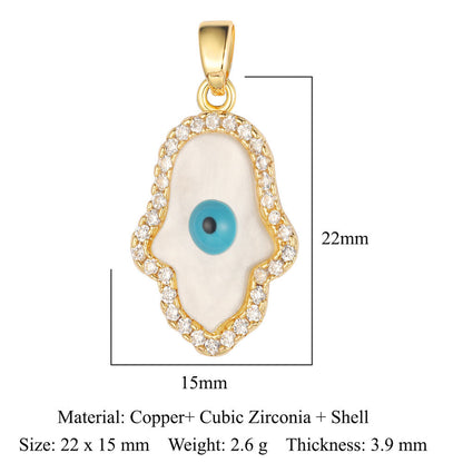 3 pcs/bag, Blessed Virgin Sun Eye Copper Zircon Pendant.